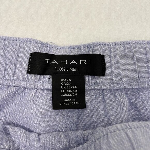 Tahari 100% Linen Pull On Shorts Summer Vacation Beach Lilac Purple size 2X - Picture 5 of 5